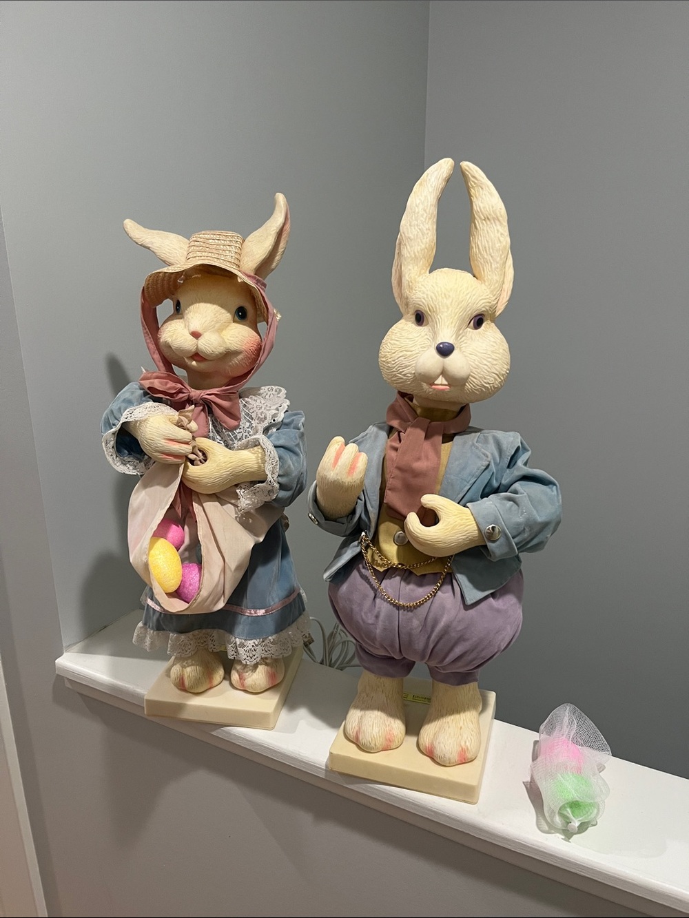 Rare Vintage Telco Motion Easter Mr. Bunny and Mrs. Bunny 1992 Vintage 90s